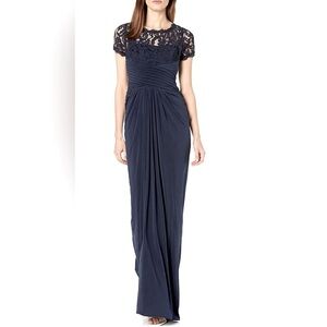 Adrianna Papell Formal Lace Black Gown Dress Size 2